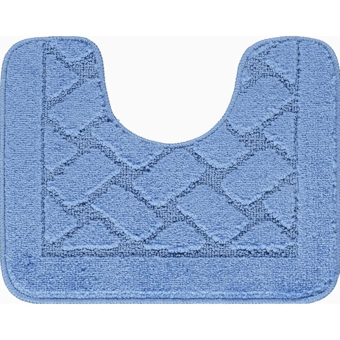 NILAH Piece Machine Washable Non-Slip Blue Bathroom Rug Set Blue