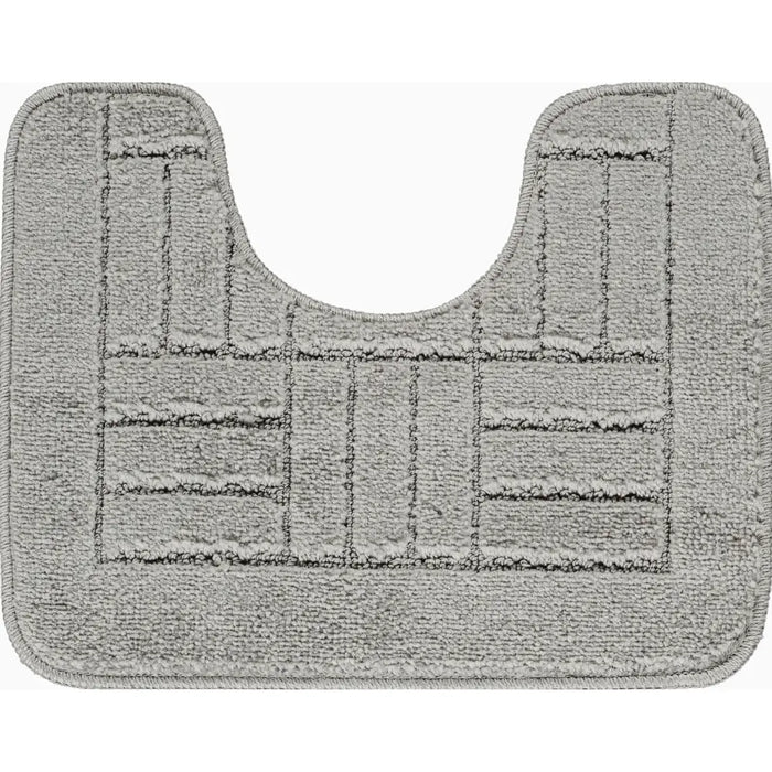 ROYAL Piece Machine Washable Non-Slip Light Grey Bathroom Rug Set Grey