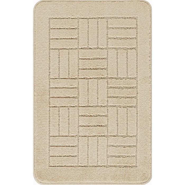 ROYAL Piece Machine Washable Non-Slip Light Beige Bathroom Rug Set Beige