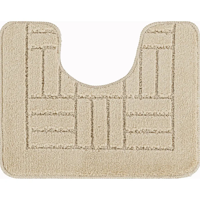 ROYAL Piece Machine Washable Non-Slip Light Beige Bathroom Rug Set Beige