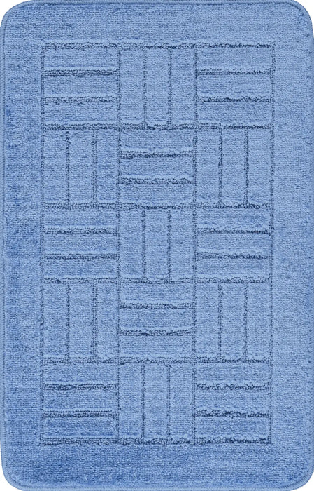 ROYAL Piece Machine Washable Non-Slip Blue Bathroom Rug Set Blue