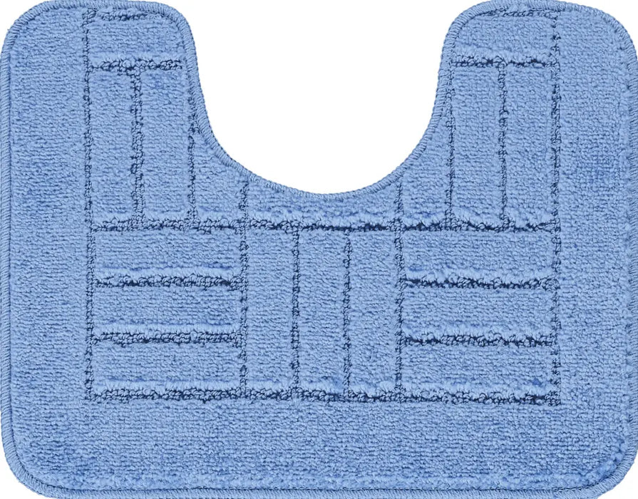 ROYAL Piece Machine Washable Non-Slip Blue Bathroom Rug Set Blue