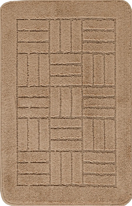 ROYAL Piece Machine Washable Non-Slip Brown Bathroom Rug Set Brown