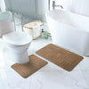 ROYAL Piece Machine Washable Non-Slip Brown Bathroom Rug Set Brown