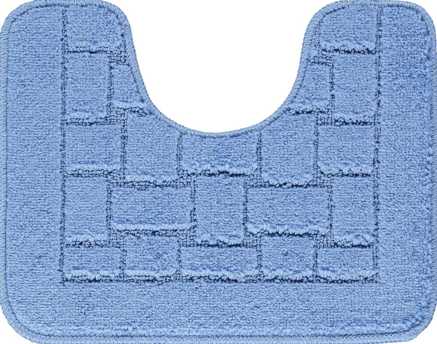 TEGAN Piece Machine Washable Non-Slip Blue Bathroom Rug Set Blue