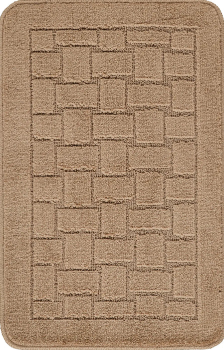 TEGAN Piece Machine Washable Non-Slip Brown Bathroom Rug Set Brown