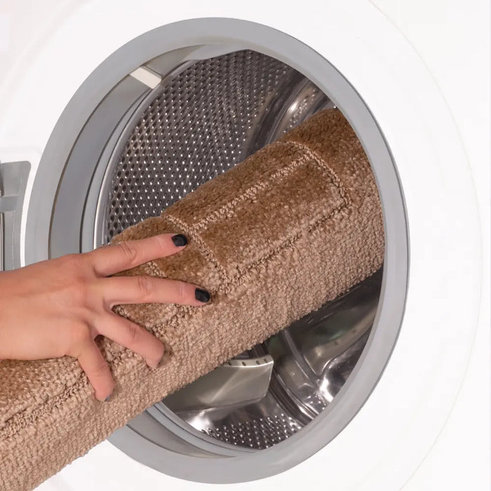 TEGAN Piece Machine Washable Non-Slip Brown Bathroom Rug Set Brown