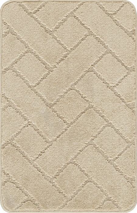 JUNIPER Piece Machine Washable Non-Slip Light Beige Bathroom Rug Set Beige