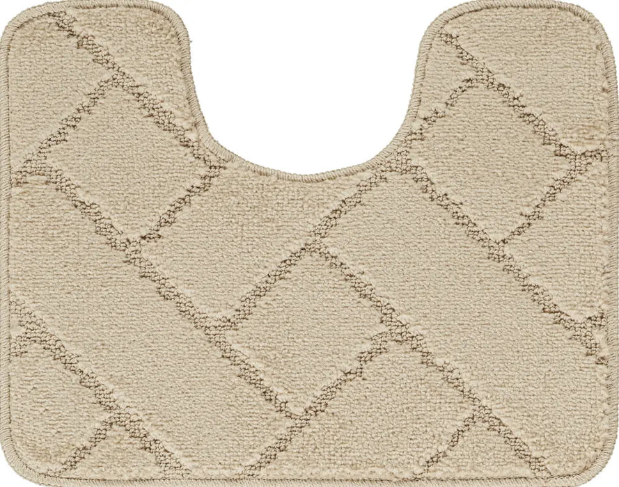 JUNIPER Piece Machine Washable Non-Slip Light Beige Bathroom Rug Set Beige