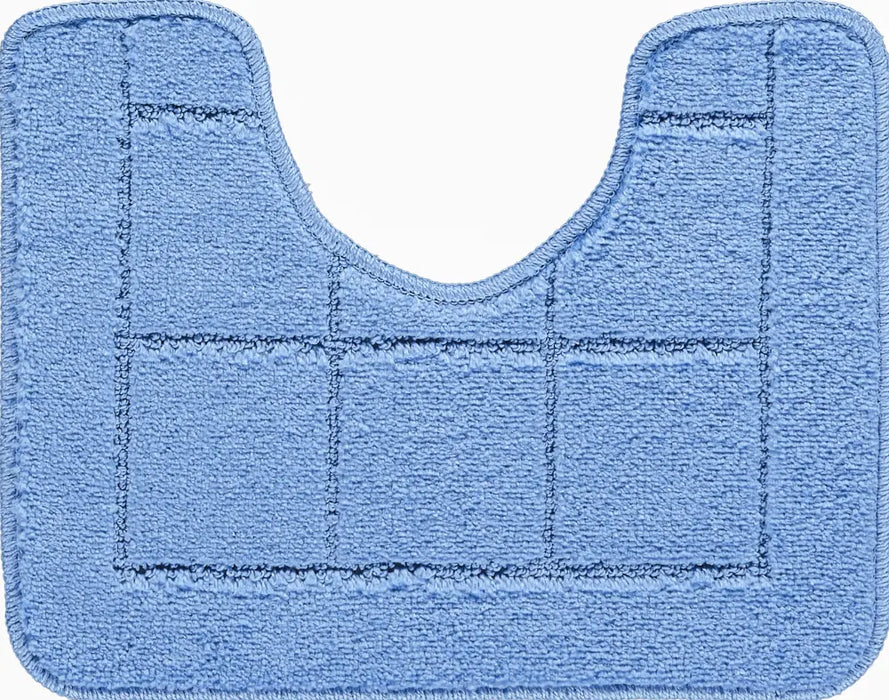 NOELLE Piece Machine Washable Non-Slip Blue Bathroom Rug Set Blue