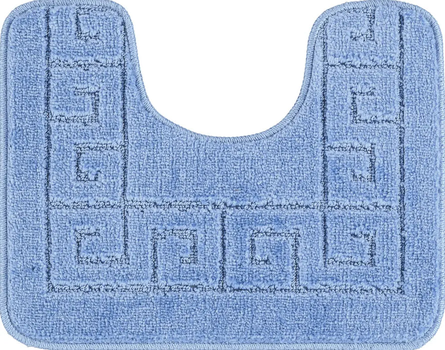 POPPY Piece Machine Washable Non-Slip Blue Bathroom Rug Set Blue