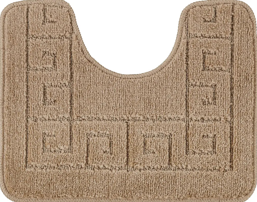 POPPY Piece Machine Washable Non-Slip Brown Bathroom Rug Set Brown