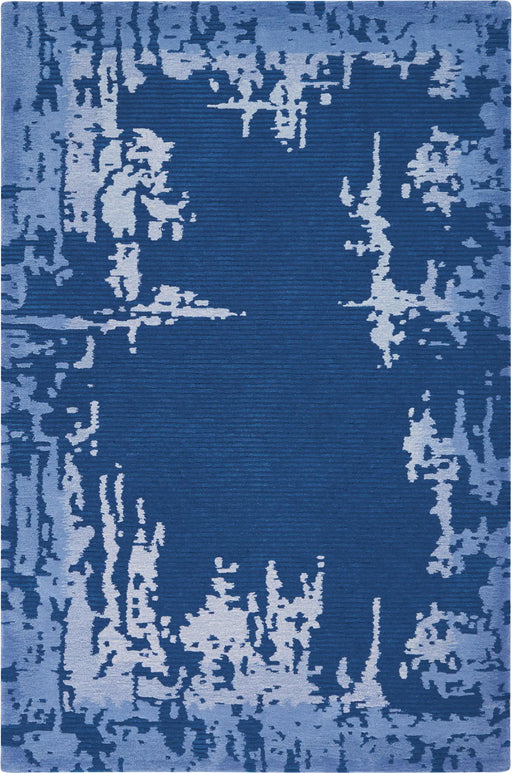 Nourison symmetry smm02 navy blue Blue, Navy Living Room  Rug.