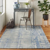Nourison symmetry smm04 blue grey Blue, Grey Living Room  Rug.