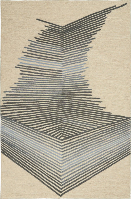 Nourison symmetry smm06 ivory grey Grey, Ivory Living Room  Rug.
