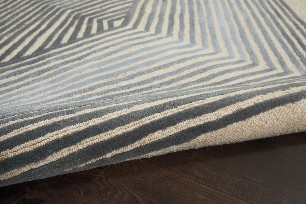 Nourison symmetry smm06 ivory grey Grey, Ivory Living Room  Rug.
