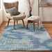 Nourison symmetry smm08 blue beige Blue, Beige Living Room  Rug.
