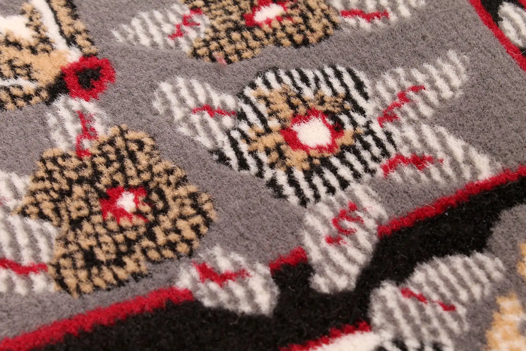 Rug Style traditional poly sandringham grey Grey Living Room Moroccan Rug.