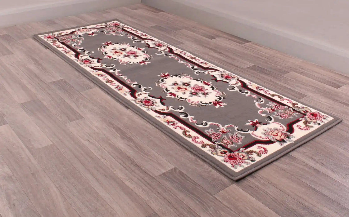 Rug Style traditional poly sandringham grey Grey Living Room Moroccan Rug.