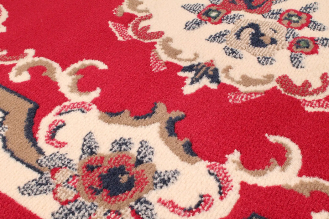 Rug Style traditional poly sandringham red Red Living Room Moroccan Rug.