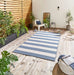 Think Rugs santa monica 48644 blue light beige Blue, Beige Living Room Flat Weave Rug.