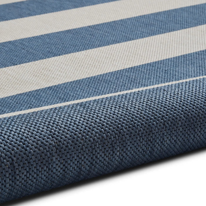 Think Rugs santa monica 48644 blue light beige Blue, Beige Living Room Flat Weave Rug.