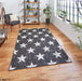 Think Rugs santa monica 48648 black white Black, Ivory Living Room Flat Weave Rug.