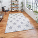 Think Rugs santa monica 48648 cream grey Grey, Ivory Living Room Flat Weave Rug.
