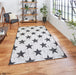 Think Rugs santa monica 48648 white black Black, Ivory Living Room Flat Weave Rug.