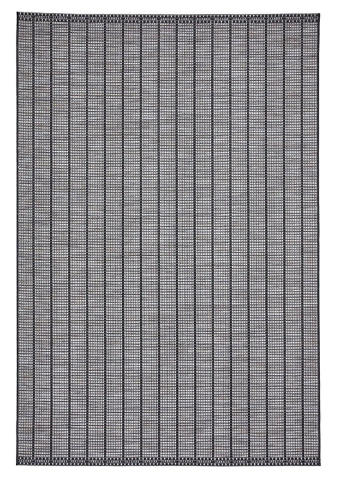 Think Rugs santa monica a041 black Black Living Room Flat Weave Rug.