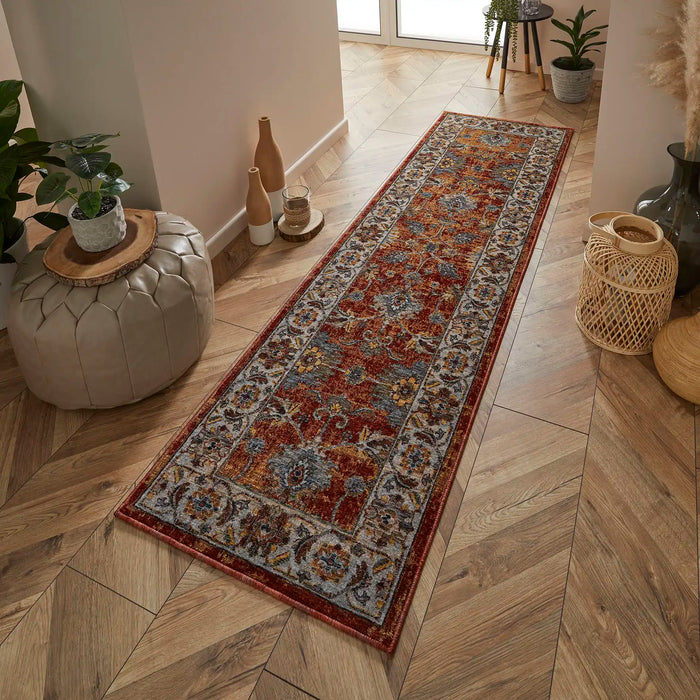 Oriental Weavers sarouk 53 r Blue, Red, Cream Living Room  Rug.