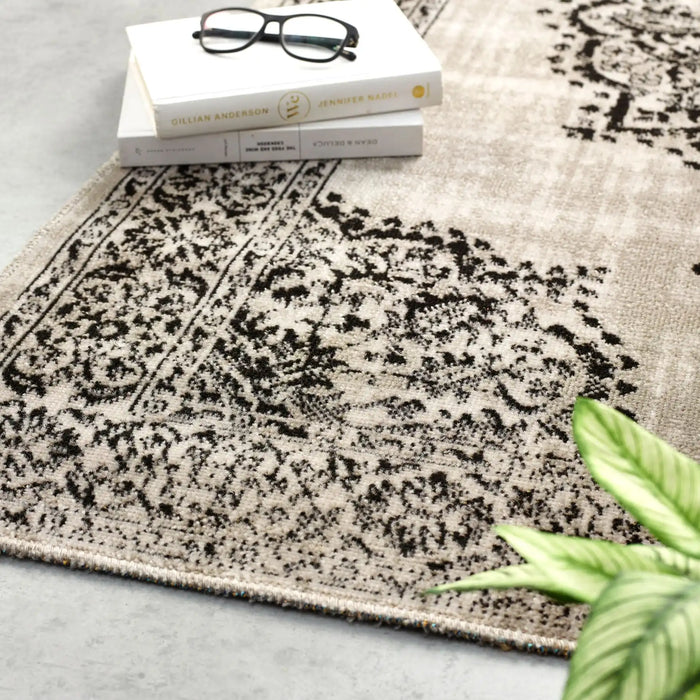 Origins saville grey black Brown, Grey, Black Living Room Geometric Rug.