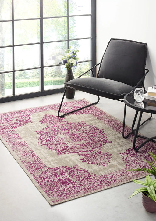 Origins saville grey rapberry Grey, Pink Living Room Geometric Rug.