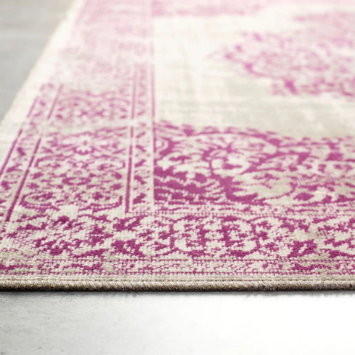 Origins saville grey rapberry Grey, Pink Living Room Geometric Rug.