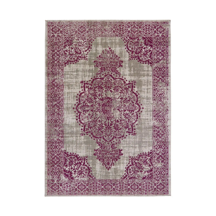 Origins saville grey rapberry Grey, Pink Living Room Geometric Rug.