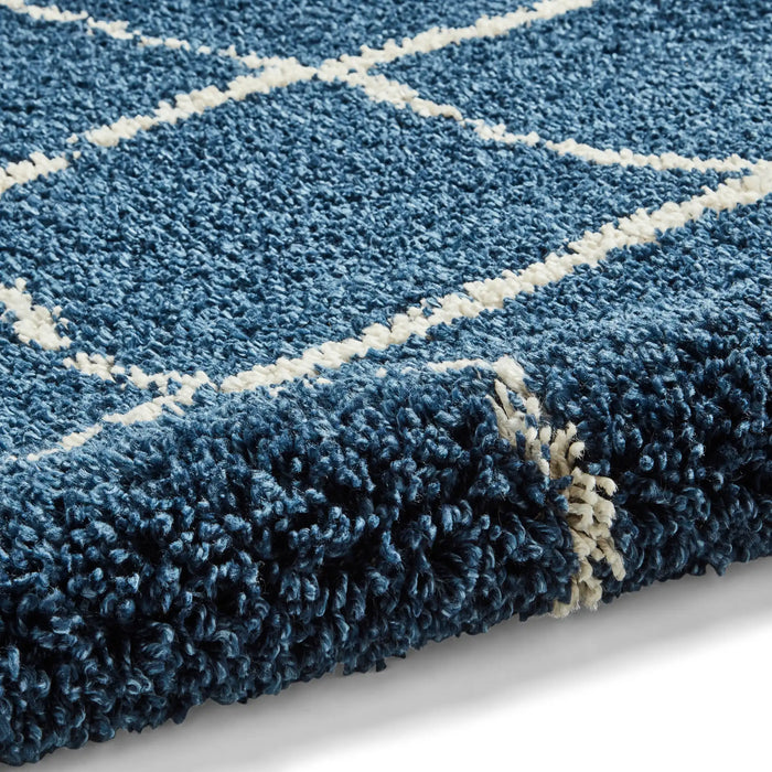 Think Rugs scandi berber g257 navy cream Cream, Navy Living Room  Rug.