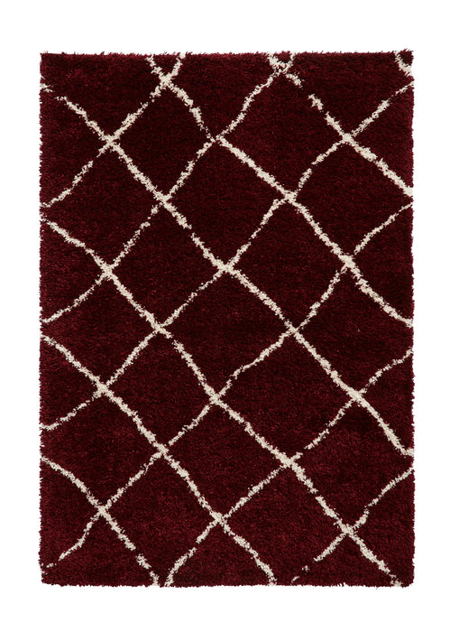 Think Rugs scandi berber g257 red cream Red, Cream Living Room  Rug.
