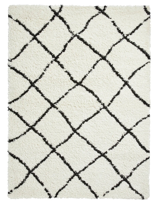 Think Rugs scandi berber g257 white black Black, Ivory Living Room  Rug.