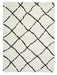 Think Rugs scandi berber g257 white black Black, Ivory Living Room  Rug.
