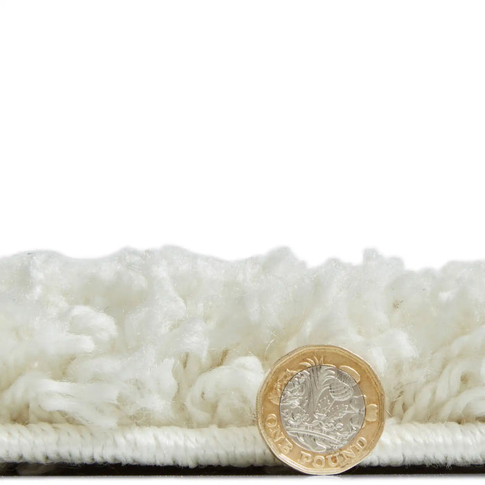 Think Rugs scandi berber g257 white black Black, Ivory Living Room  Rug.