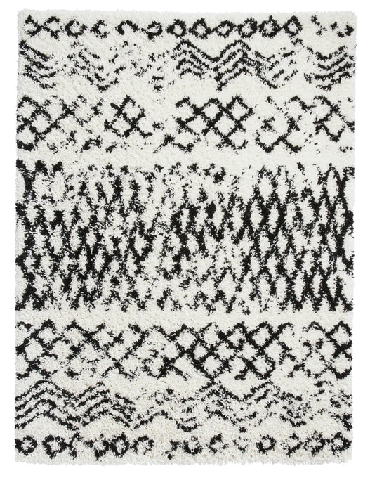 Think Rugs scandi berber g271 white black Black, Ivory Living Room  Rug.