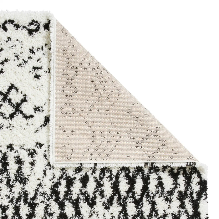 Think Rugs scandi berber g271 white black Black, Ivory Living Room  Rug.