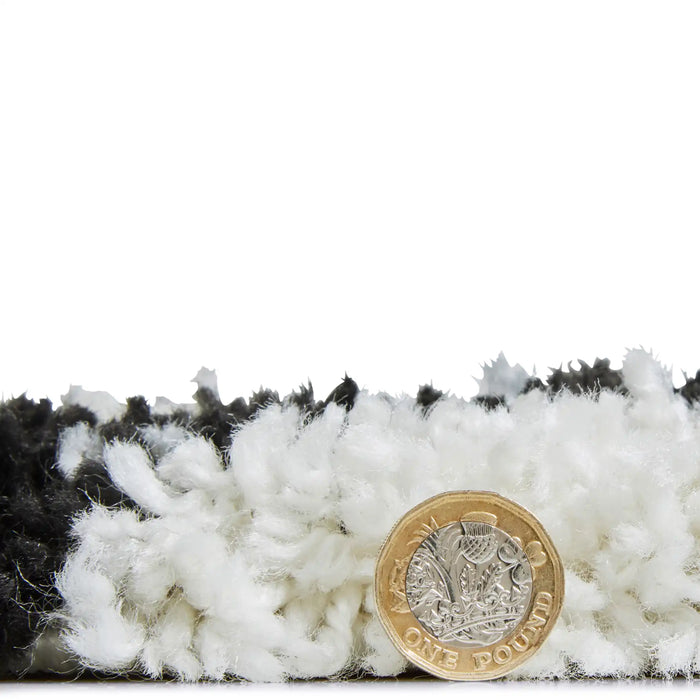 Think Rugs scandi berber g271 white black Black, Ivory Living Room  Rug.
