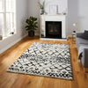 Think Rugs scandi berber g272 white black Black, Ivory Living Room  Rug.