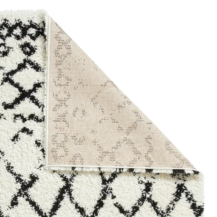 Think Rugs scandi berber g272 white black Black, Ivory Living Room  Rug.