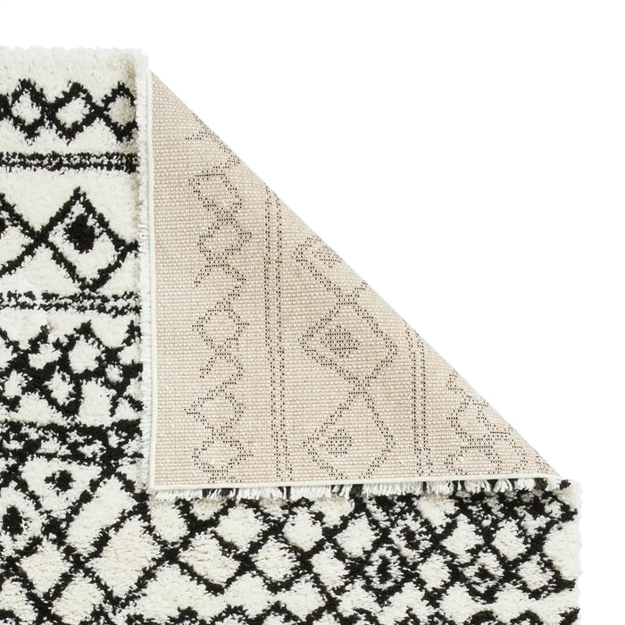 Think Rugs scandi berber g274 white black Black, Ivory Living Room  Rug.