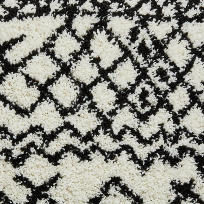Think Rugs scandi berber g274 white black Black, Ivory Living Room  Rug.