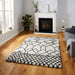 Think Rugs scandi berber g276 white black Black, Ivory Living Room  Rug.