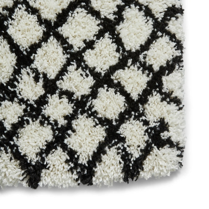 Think Rugs scandi berber g276 white black Black, Ivory Living Room  Rug.