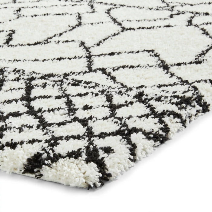 Think Rugs scandi berber g276 white black Black, Ivory Living Room  Rug.